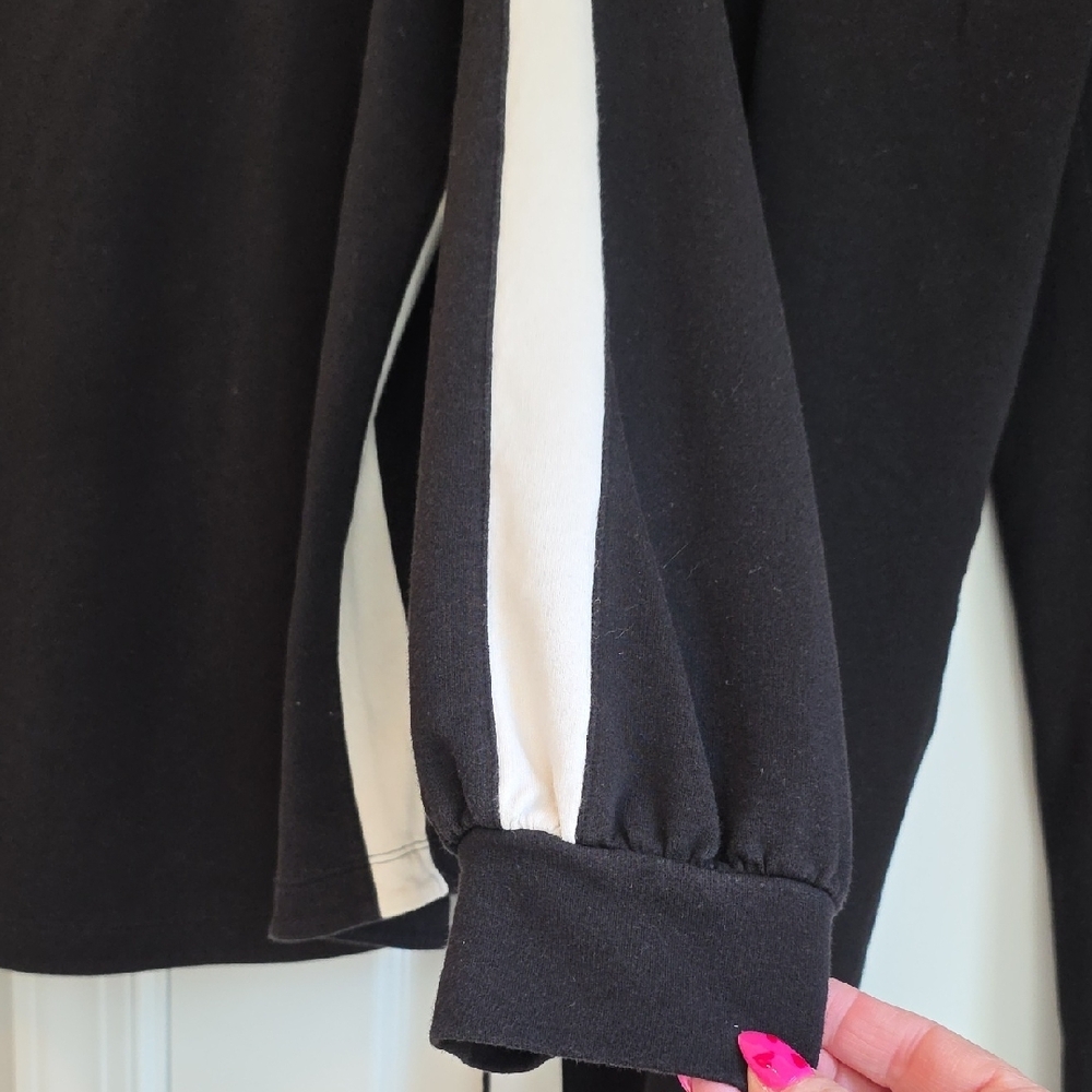 Chico's Black and White Track Pants and Top Set Plus Size - Picture 4 of 10